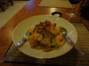 エビとズッキーニのリゾット