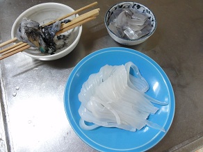 まだ生きている「アオリイカ」を捌きました