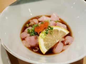 羽咋市の「ぼうぼう」でタラの白子の酢の物